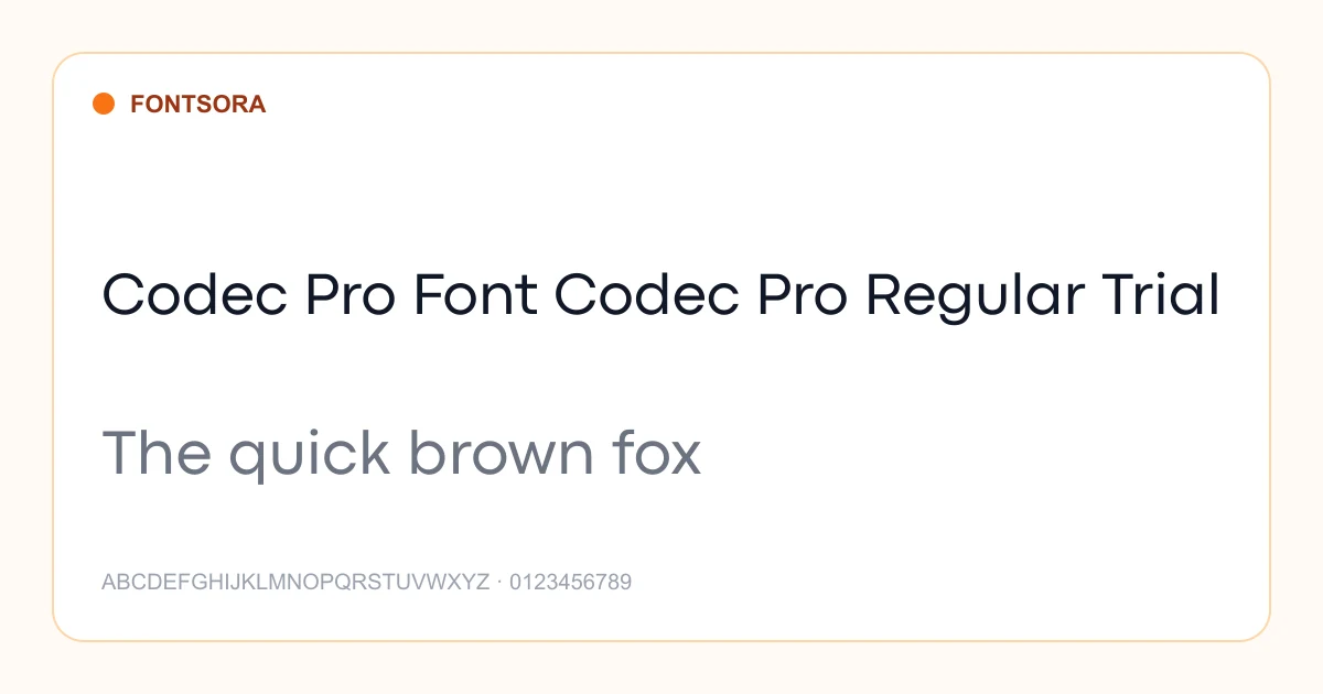 Codec Pro Font Codec Pro Regular Trial font preview