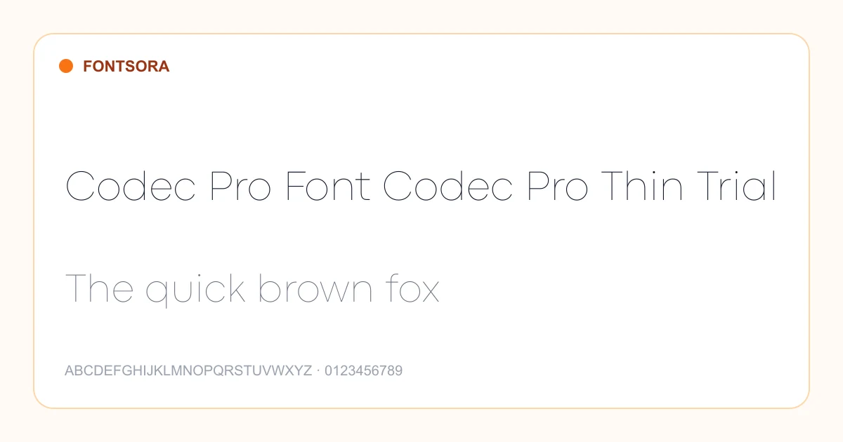 Codec Pro Font Codec Pro Thin Trial font preview