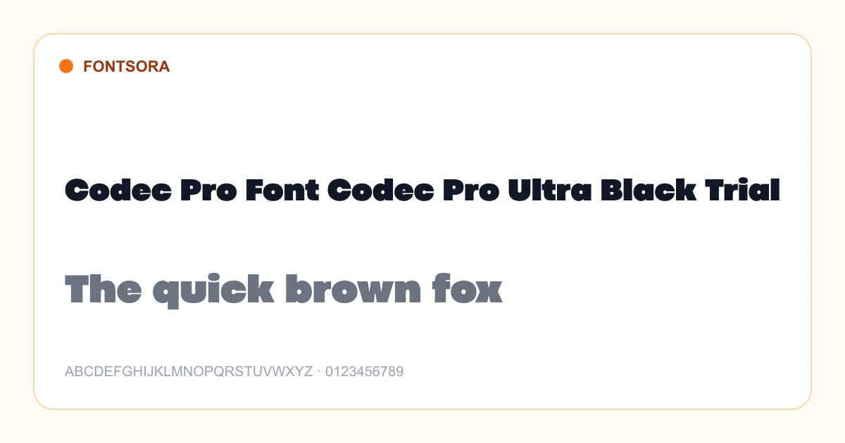 Codec Pro Font Codec Pro Ultra Black Trial font preview