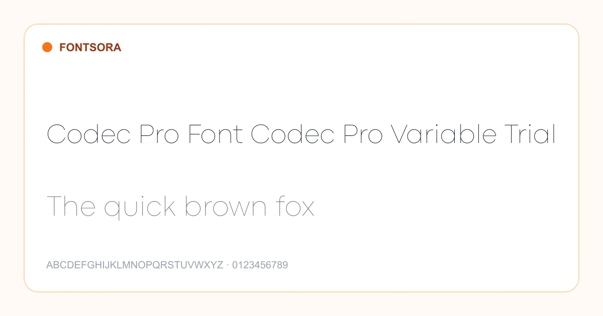 Codec Pro Font Codec Pro Variable Trial font preview