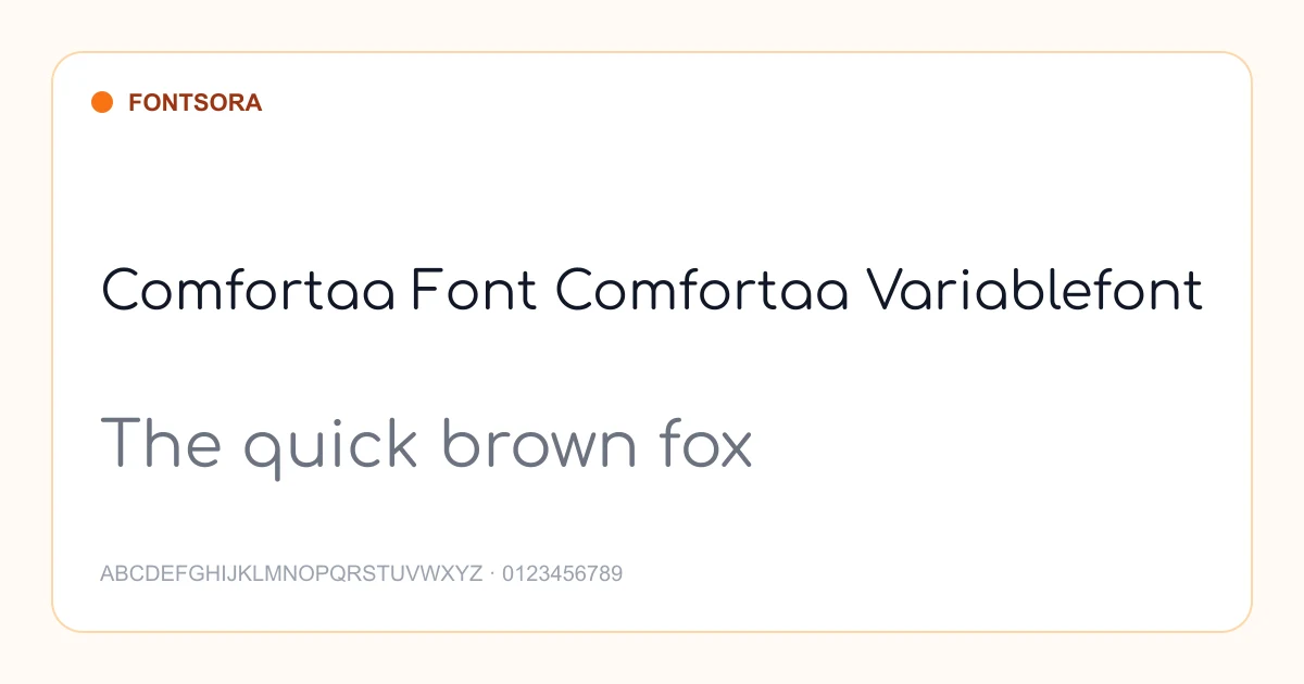 Comfortaa Font Comfortaa Variablefont font preview