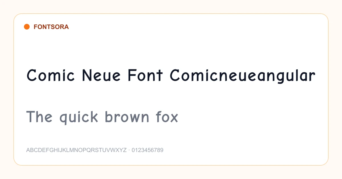 Comic Neue Font Comicneueangular font preview