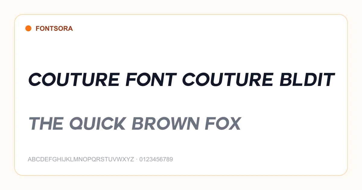 Couture Font Couture Bldit font preview