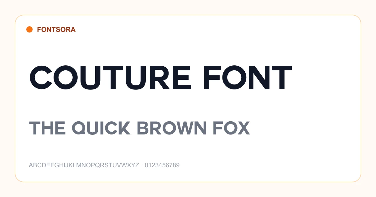 Couture Font font preview