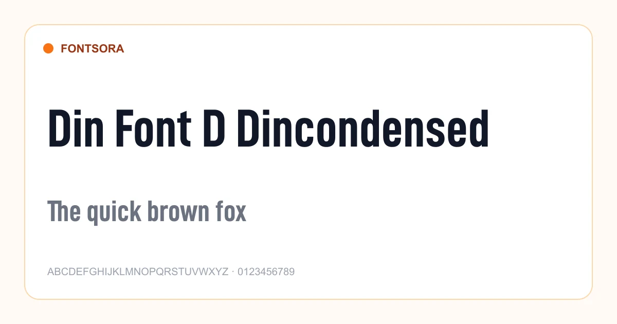 Din Font D Dincondensed font preview