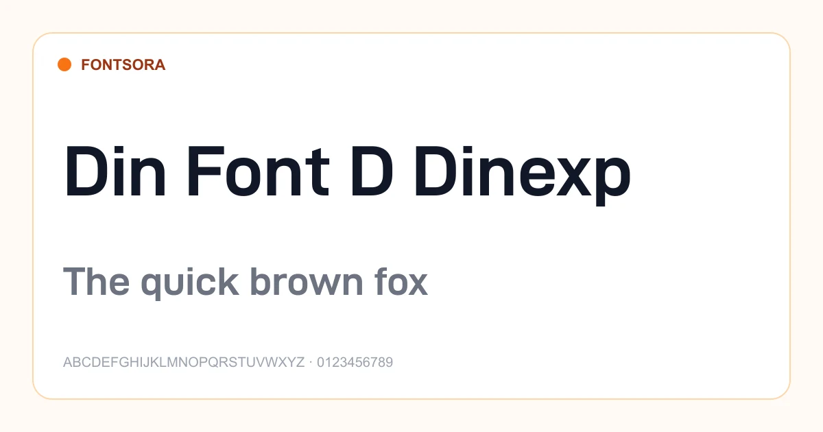 Din Font D Dinexp font preview