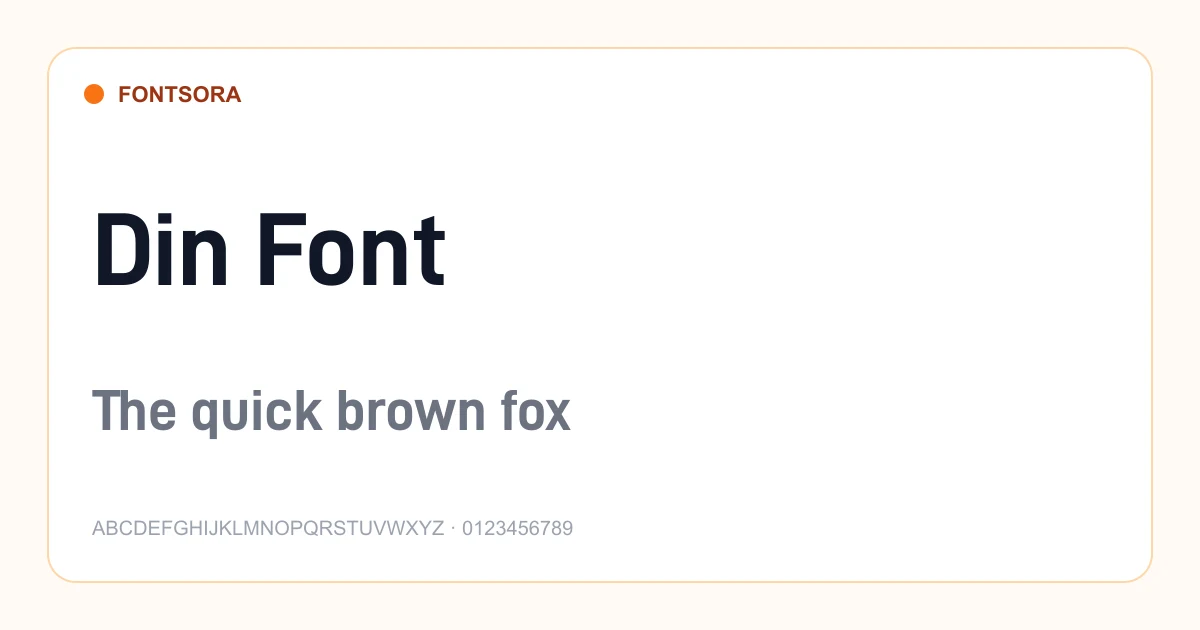 Din Font font preview
