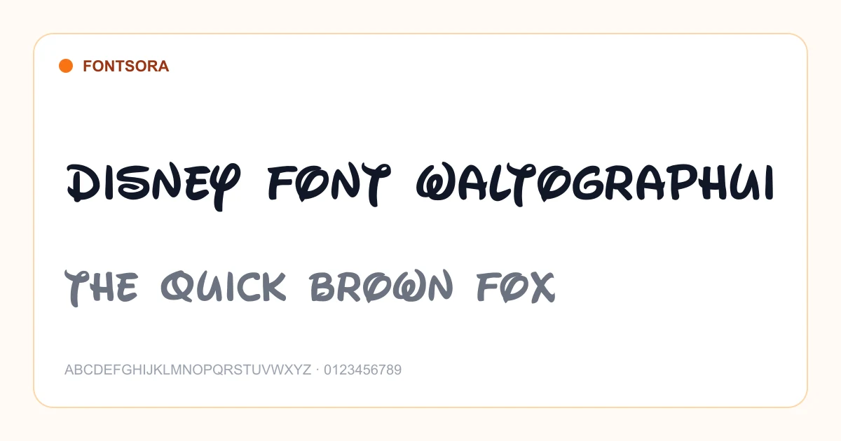 Disney Font Waltographui font preview