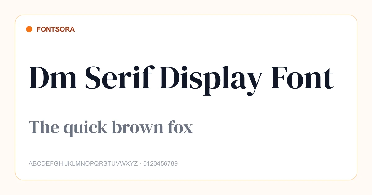 Dm Serif Display Font font preview