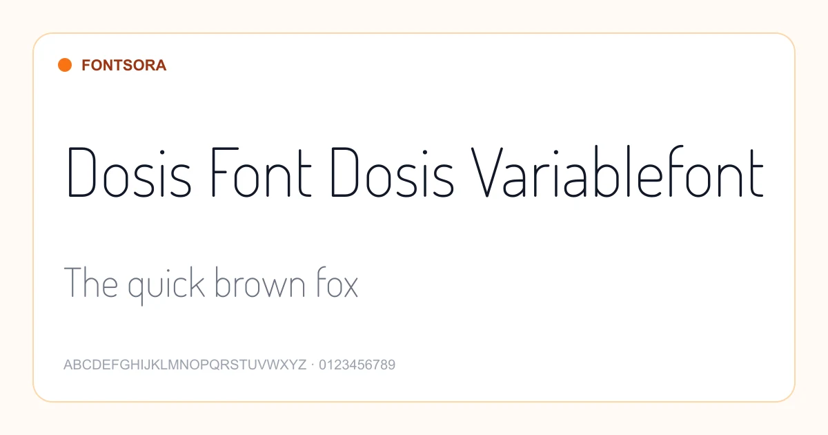 Dosis Font Dosis Variablefont font preview