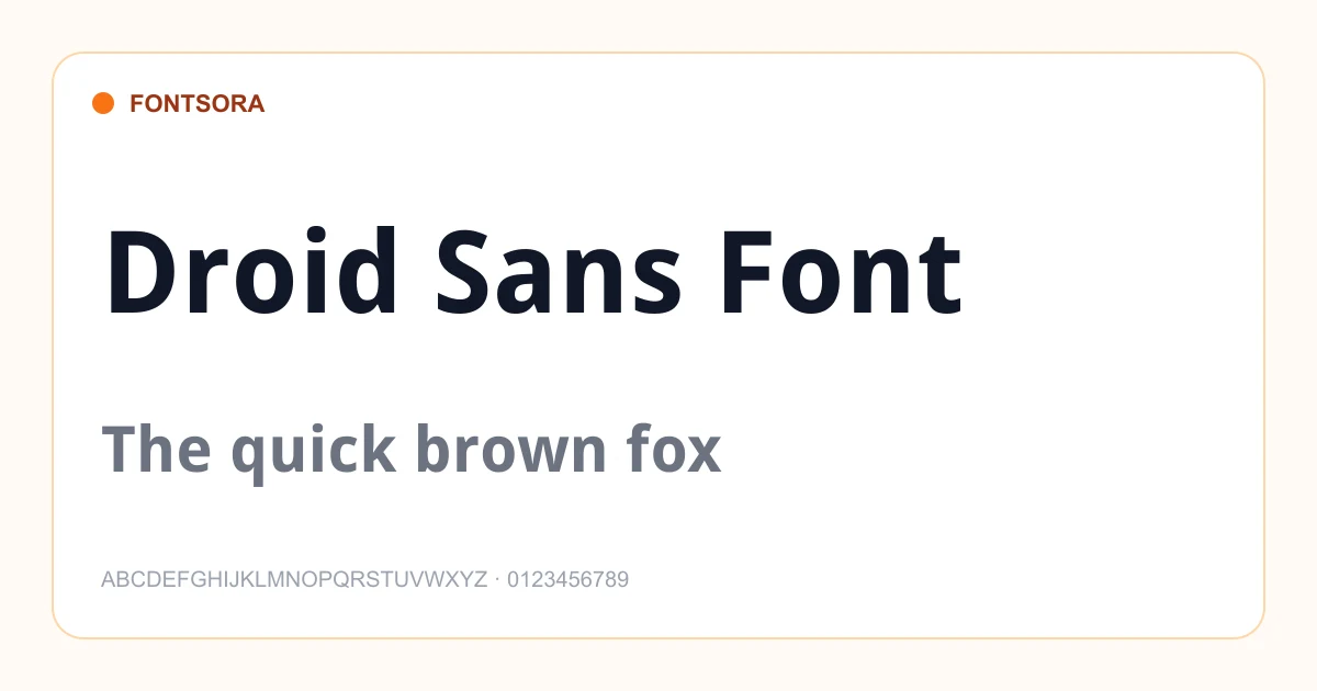 Droid Sans Font font preview