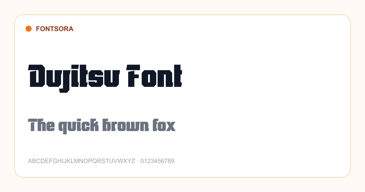Dujitsu Font font preview