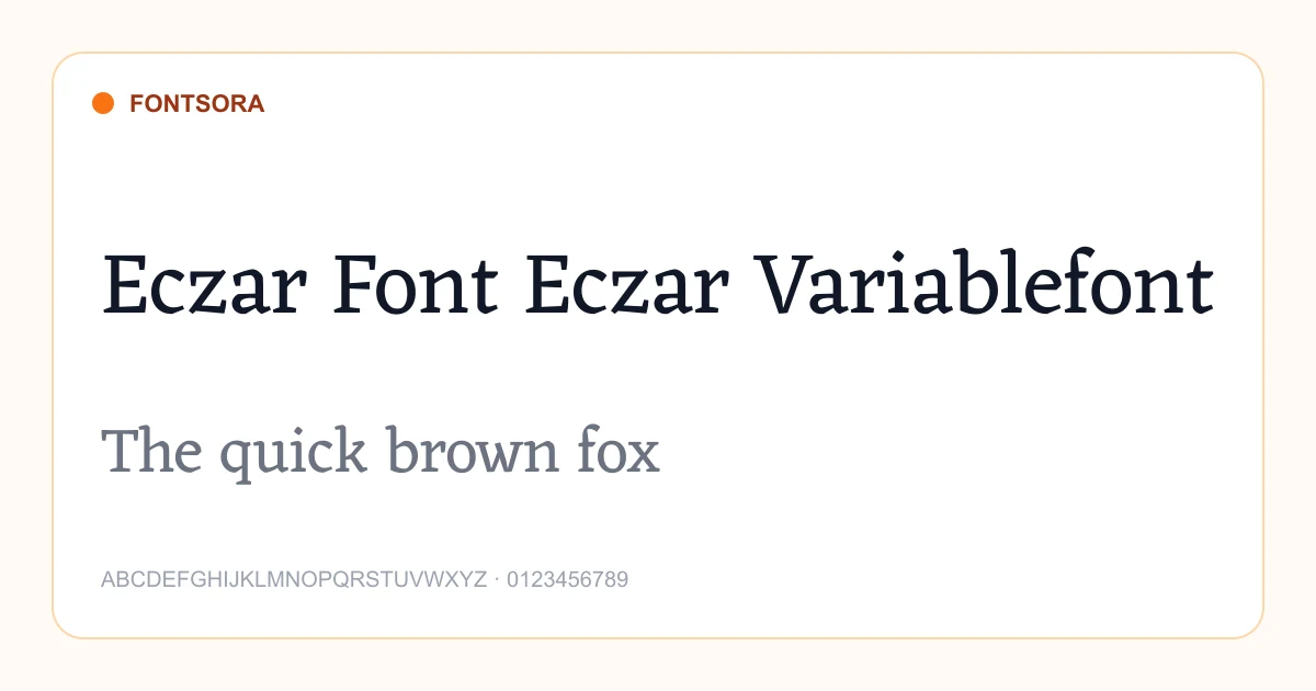 Eczar Font Eczar Variablefont font preview