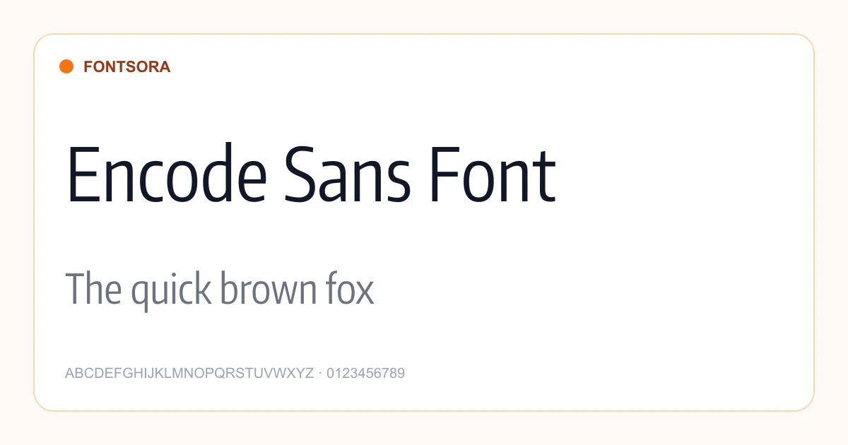 Encode Sans Font font preview