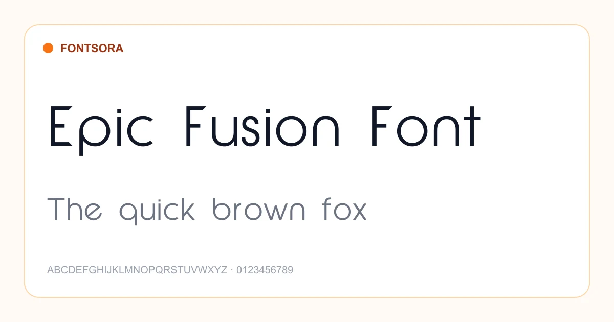 Epic Fusion Font font preview