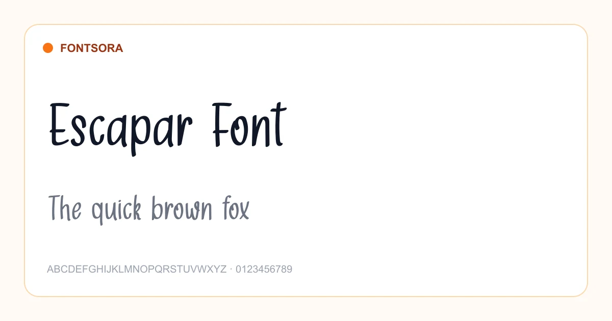 Escapar Font font preview