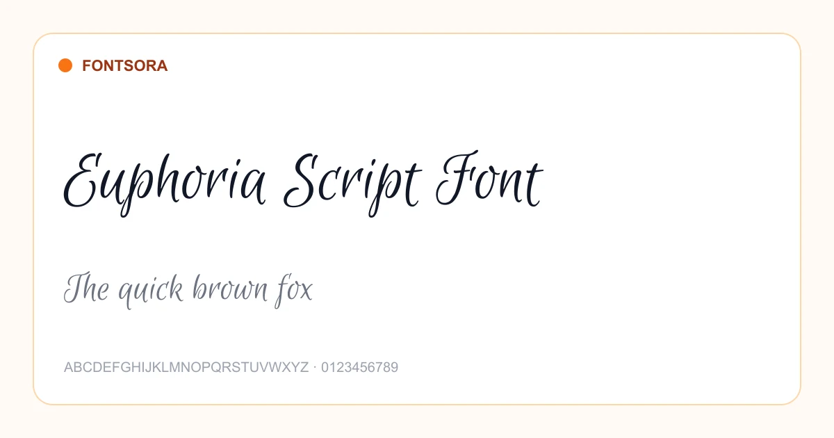 Euphoria Script Font font preview