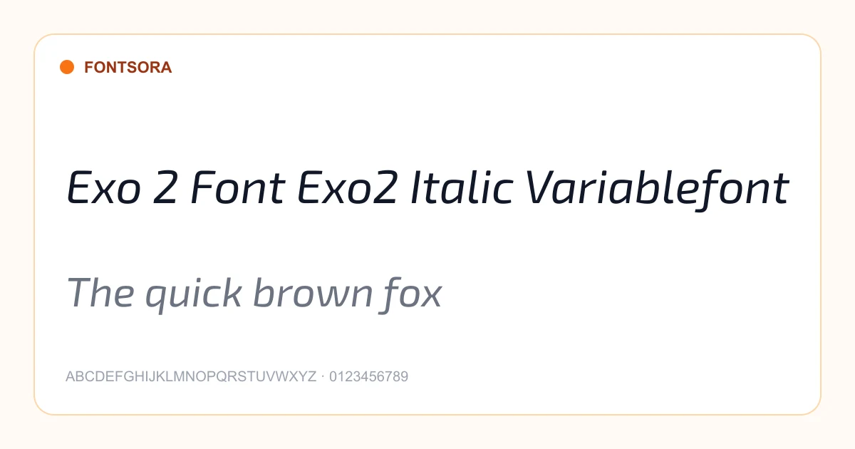 Exo 2 Font Exo2 Italic Variablefont font preview