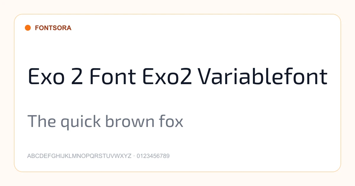 Exo 2 Font Exo2 Variablefont font preview