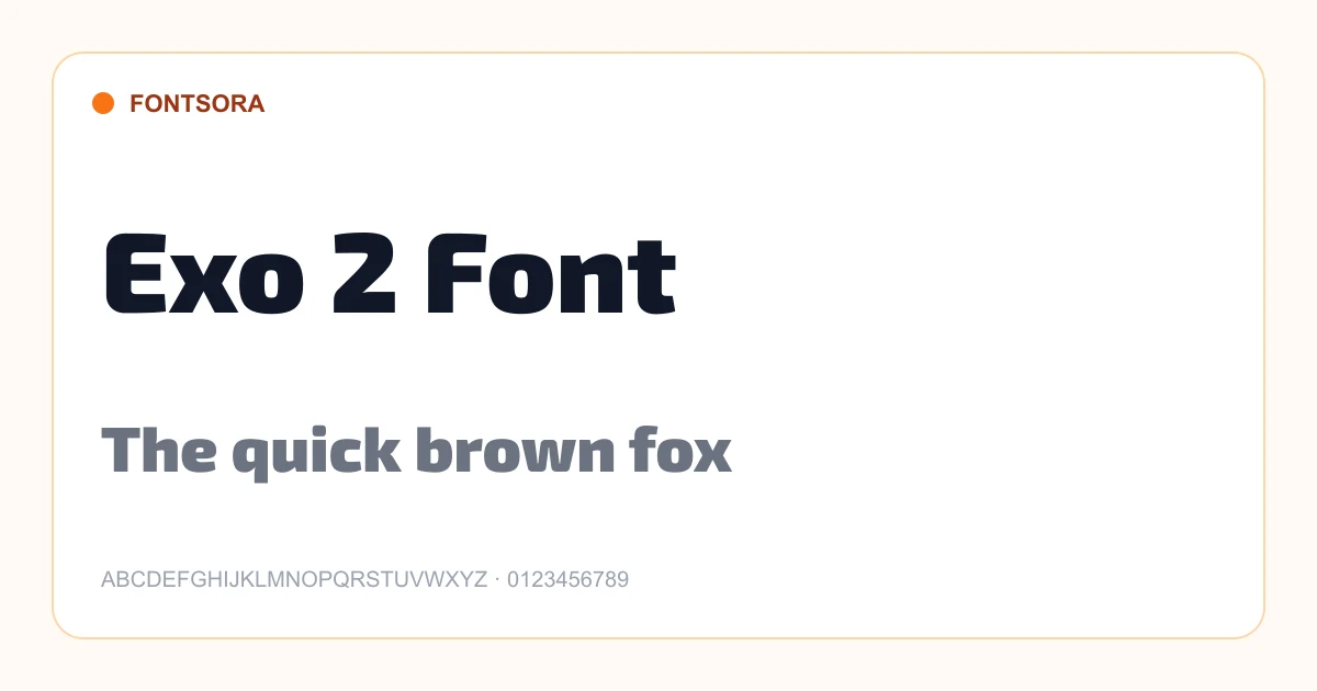 Exo 2 Font font preview
