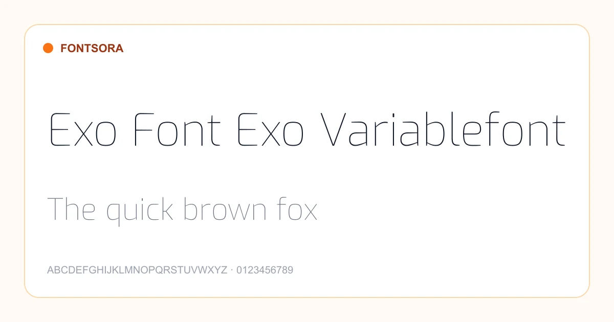 Exo Font Exo Variablefont font preview