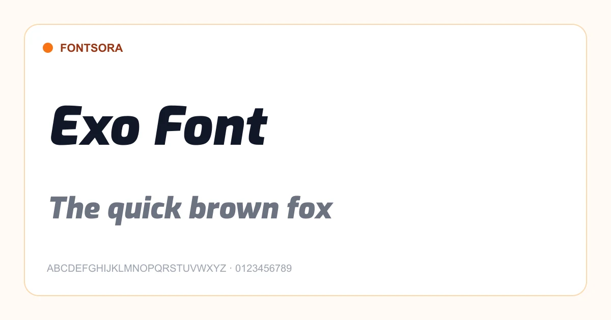Exo Font font preview