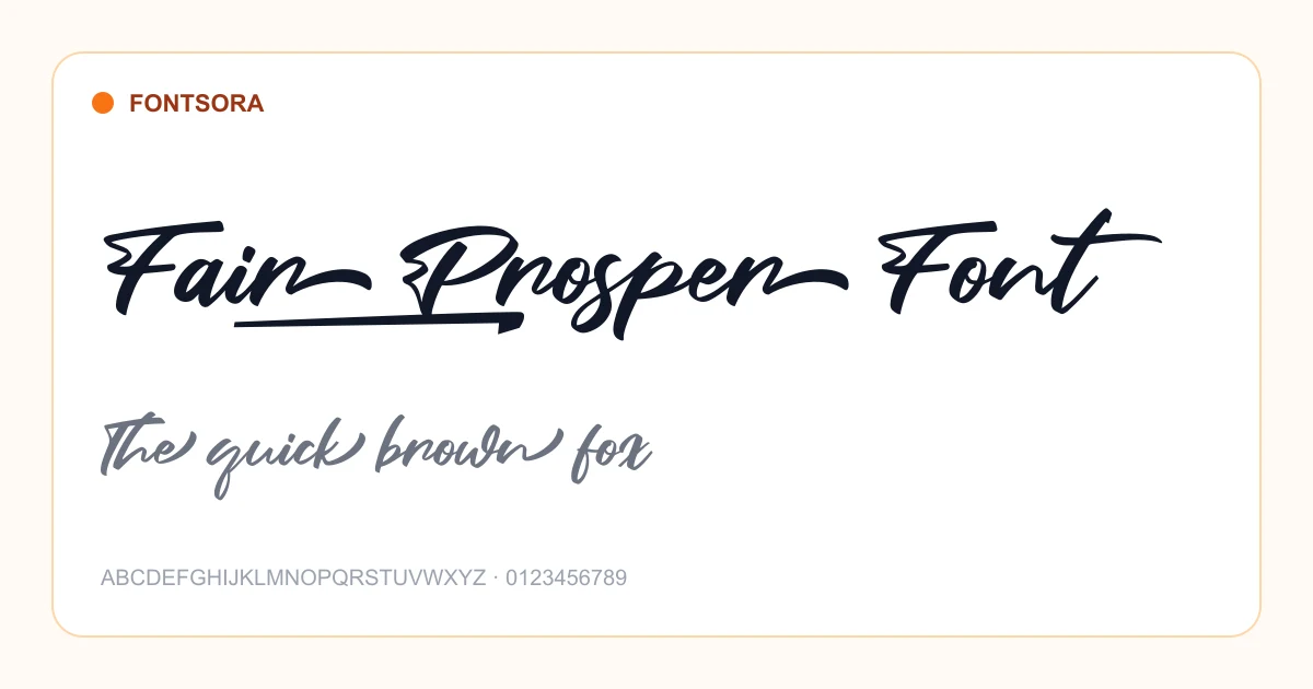 Fair Prosper Font font preview