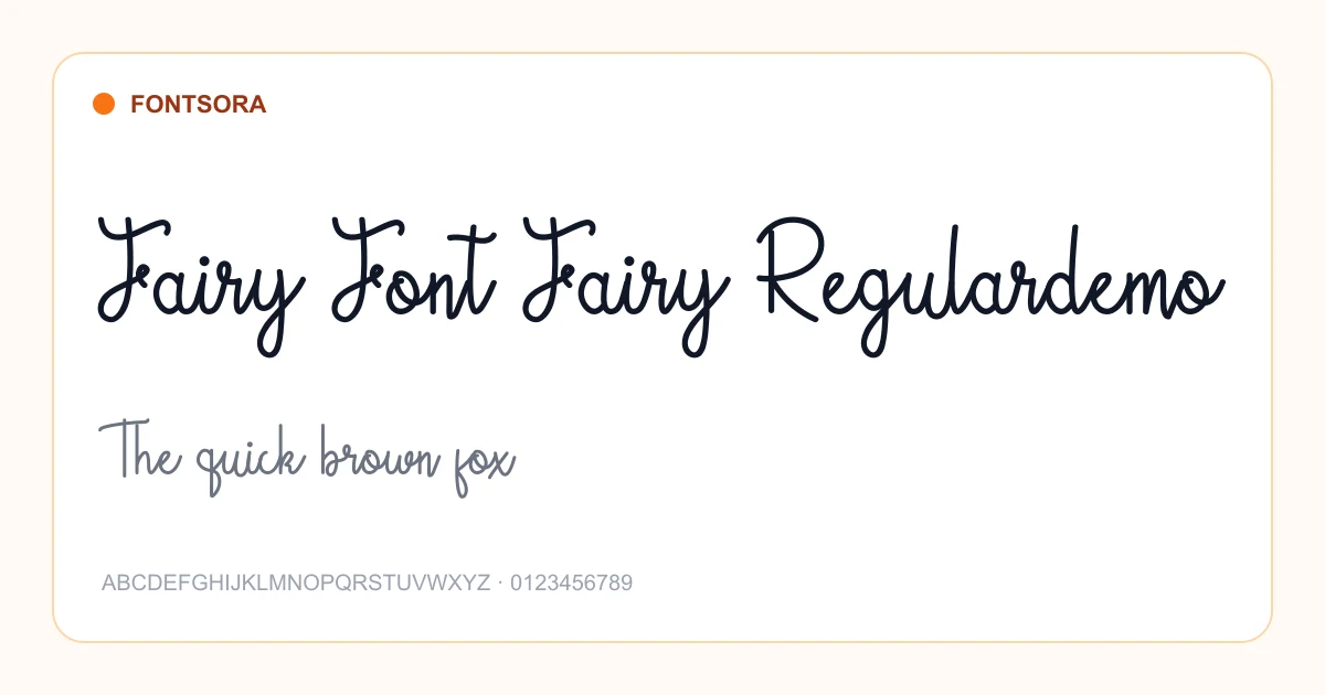 Fairy Font Fairy Regulardemo font preview