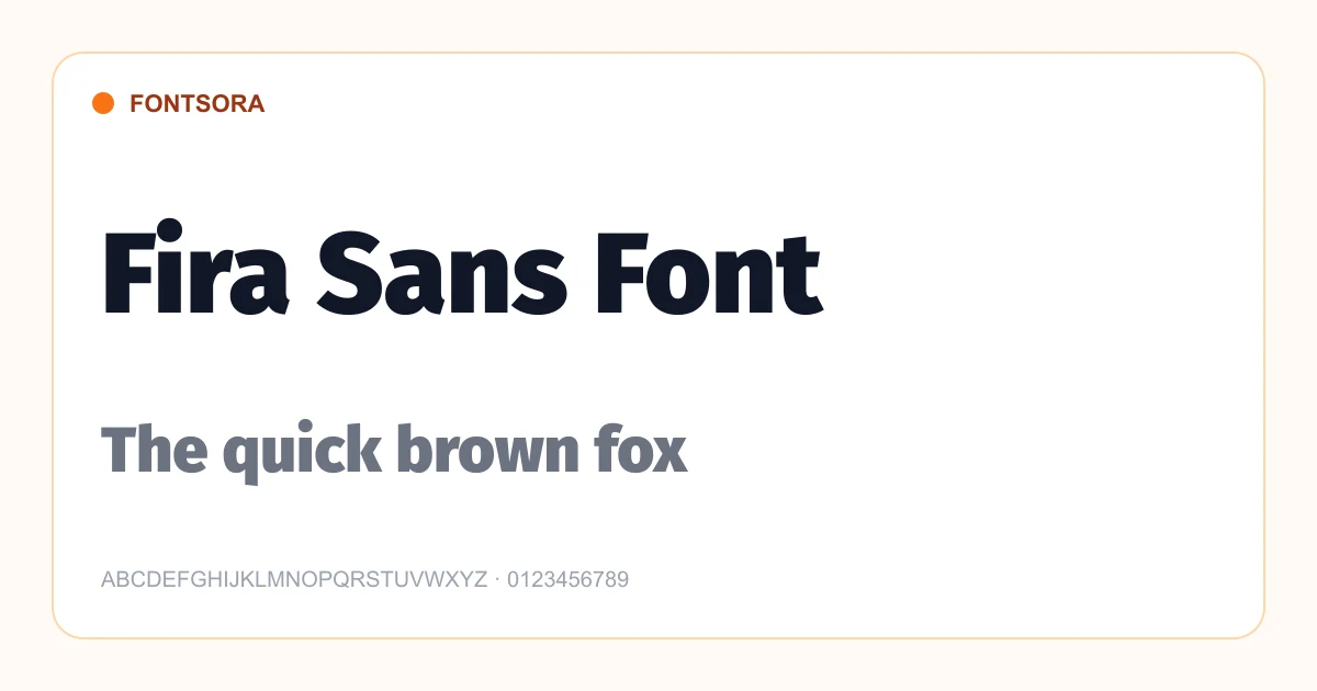 Fira Sans Font font preview