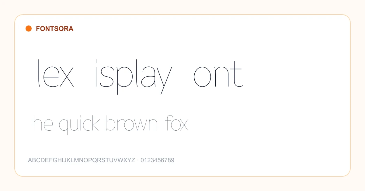 Flex Display Font font preview