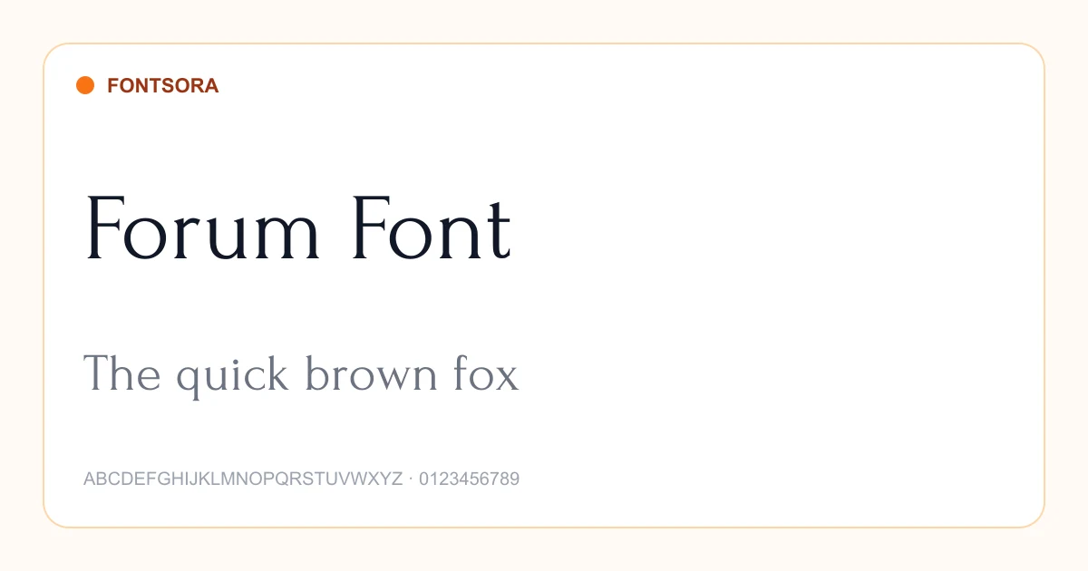 Forum Font font preview