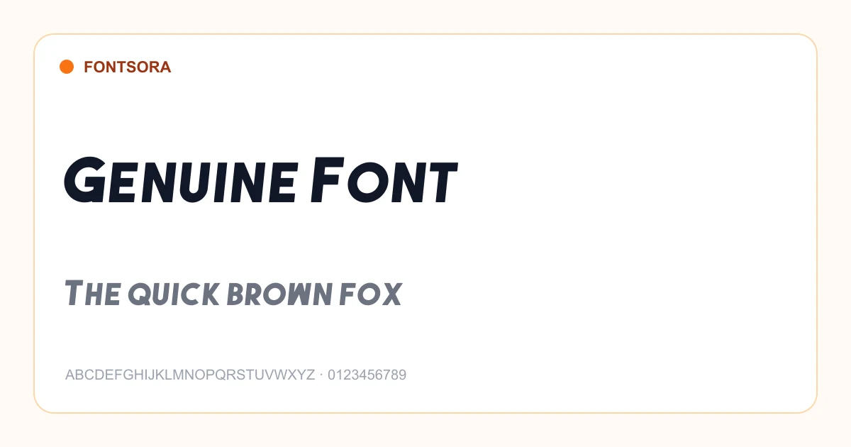 Genuine Font font preview