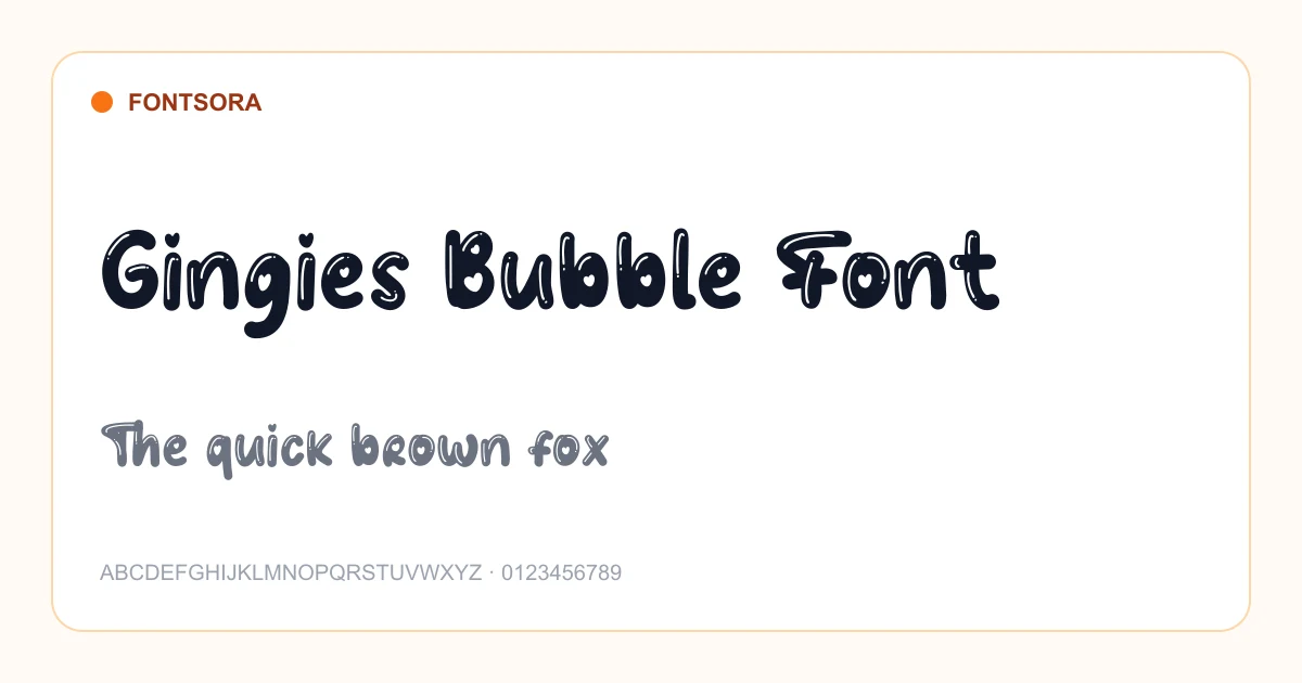 Gingies Bubble Font font preview