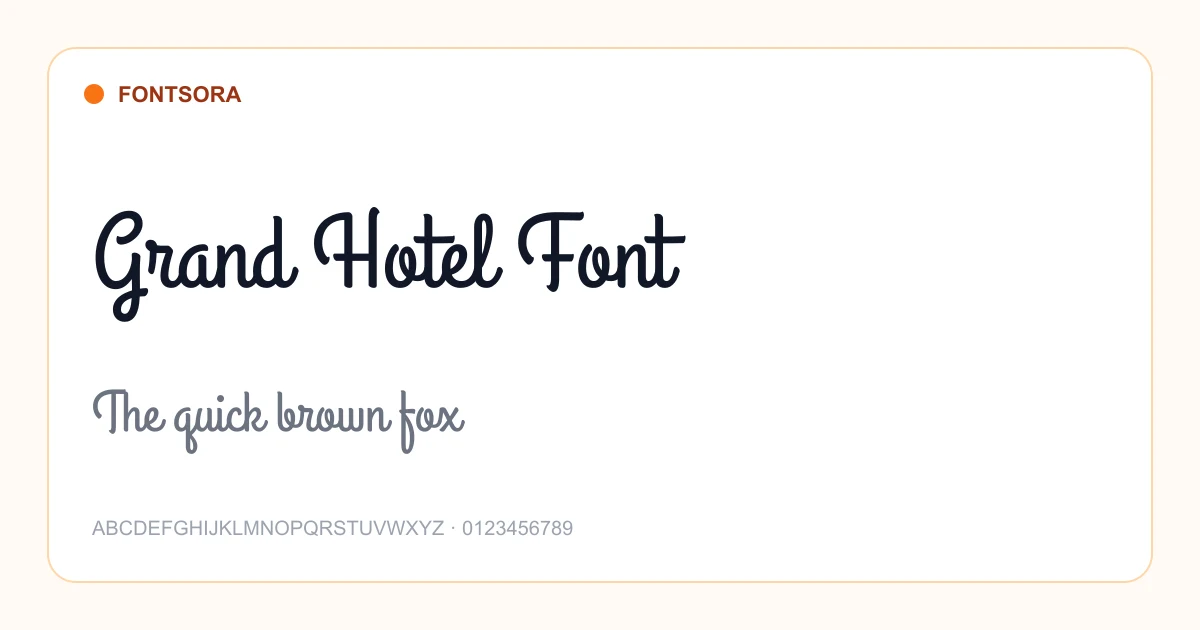 Grand Hotel Font font preview