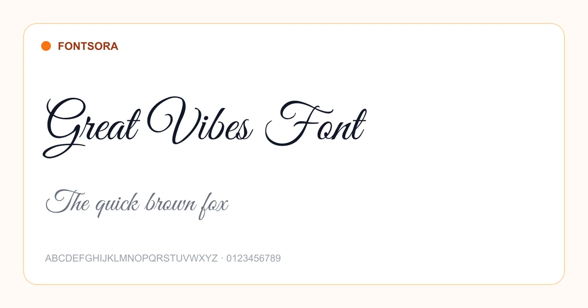 Great Vibes Font font preview