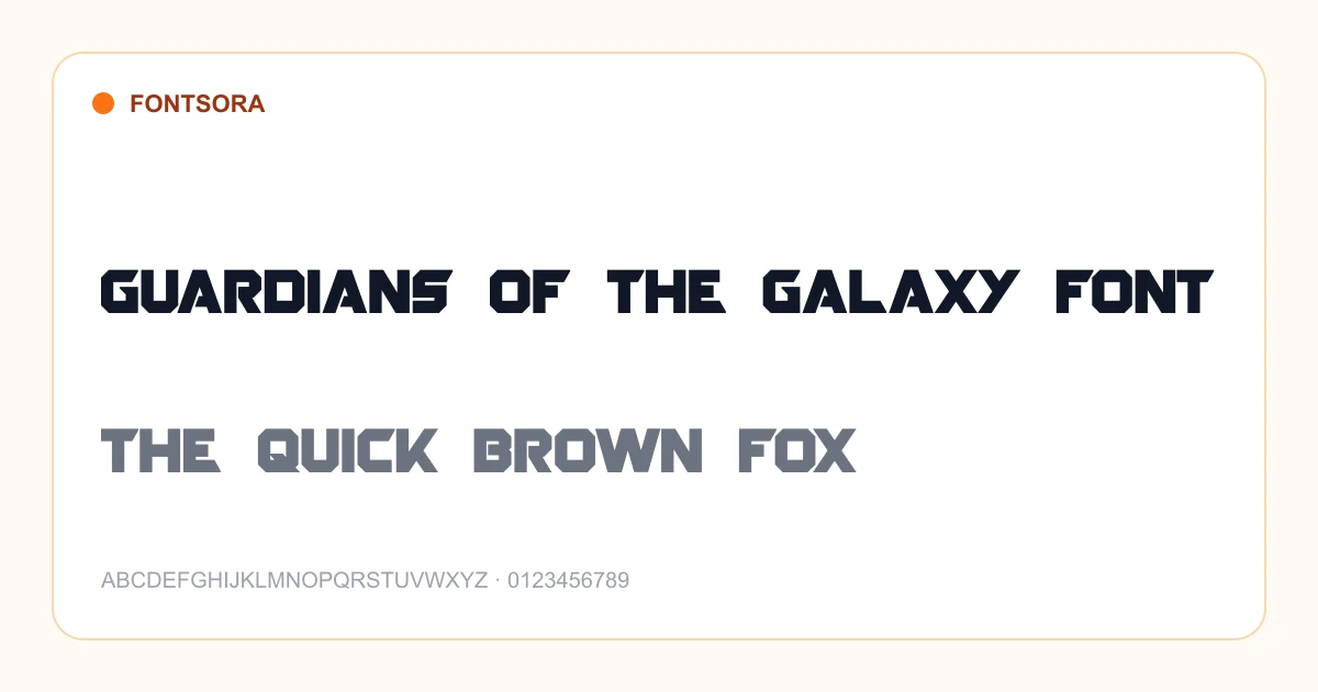 Guardians Of The Galaxy Font font preview