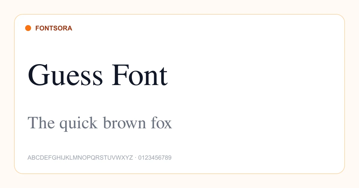Guess Font font preview