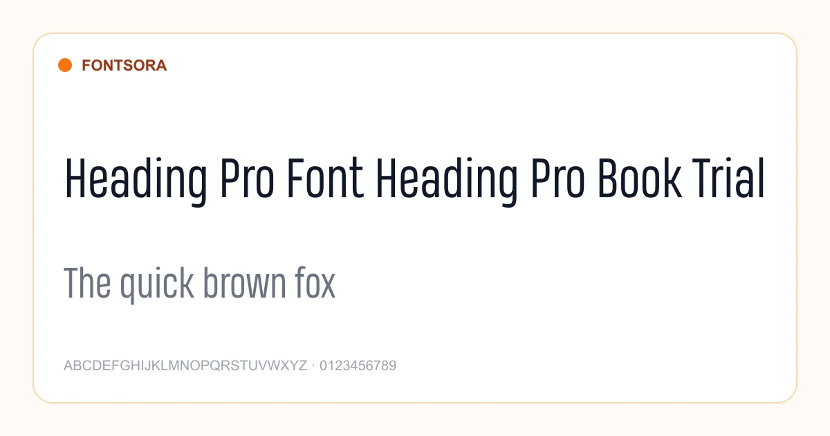 Heading Pro Font Heading Pro Book Trial font preview