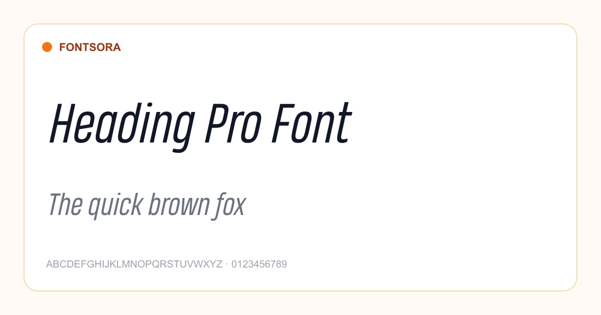 Heading Pro Font font preview