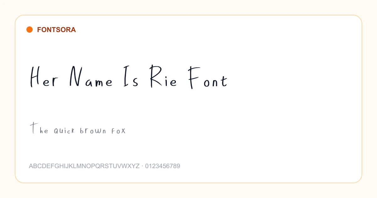 Her Name Is Rie Font font preview