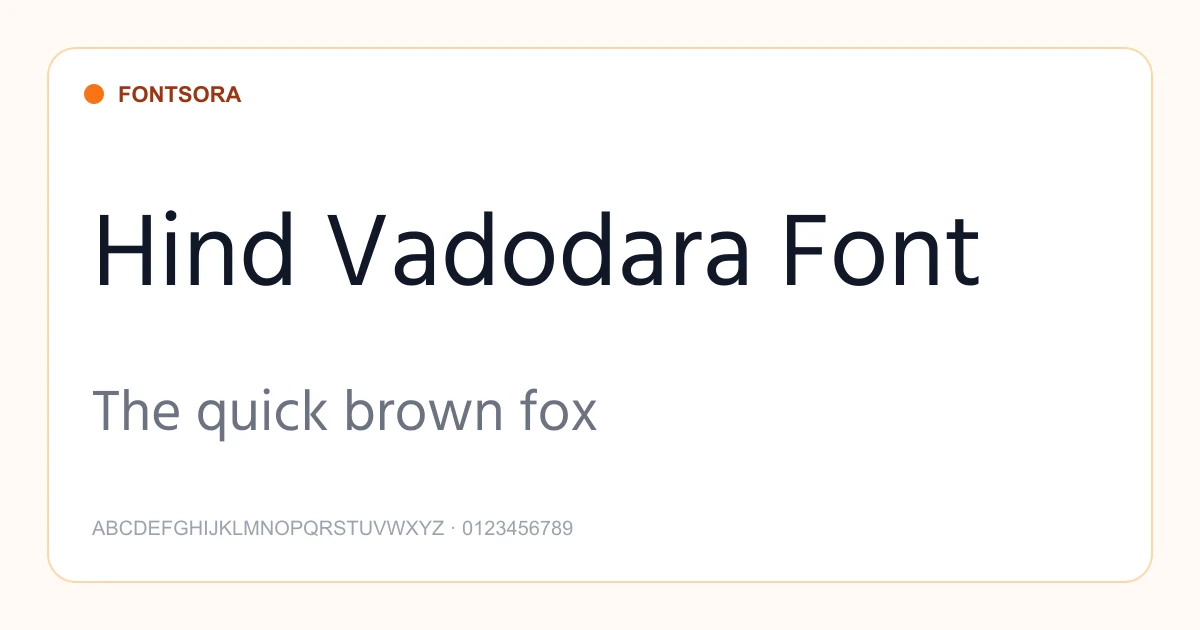 Hind Vadodara Font font preview