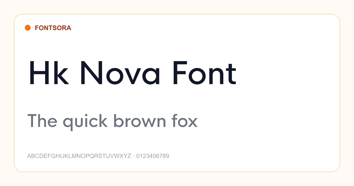 Hk Nova Font font preview