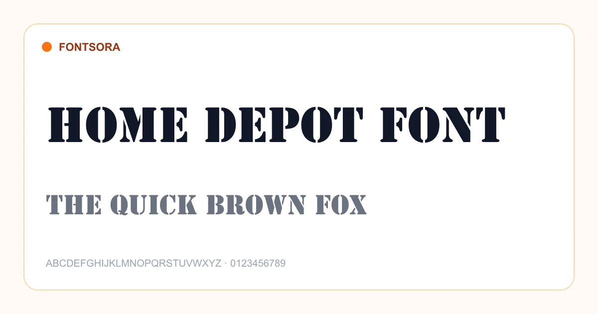 Home Depot Font font preview