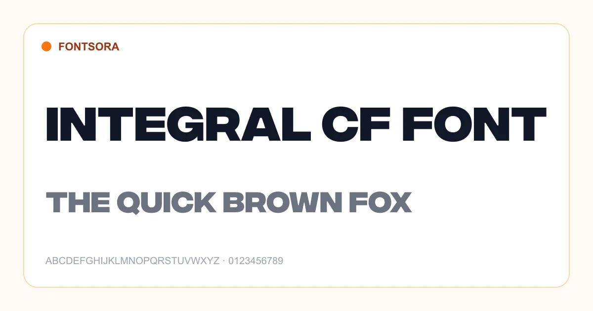 Integral Cf Font font preview