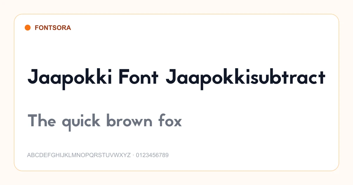 Jaapokki Font Jaapokkisubtract font preview