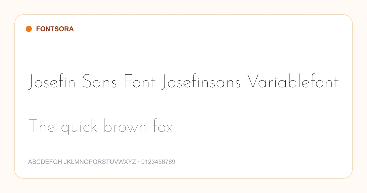 Josefin Sans Font Josefinsans Variablefont font preview
