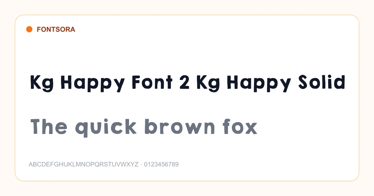 Kg Happy Font 2 Kg Happy Solid font preview