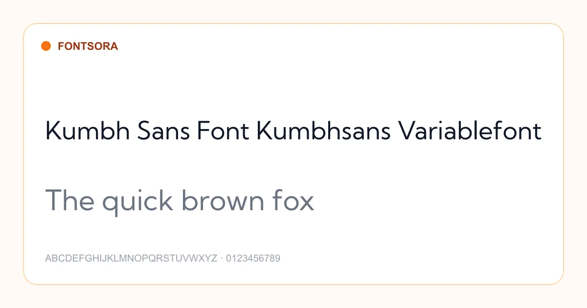 Kumbh Sans Font Kumbhsans Variablefont font preview