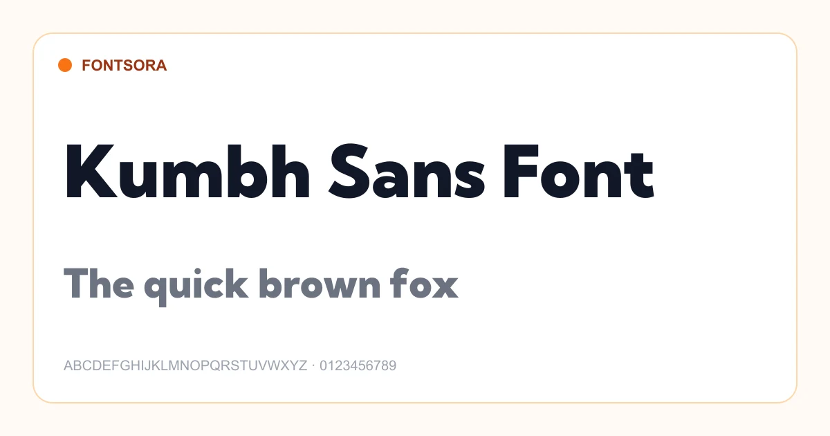 Kumbh Sans Font font preview