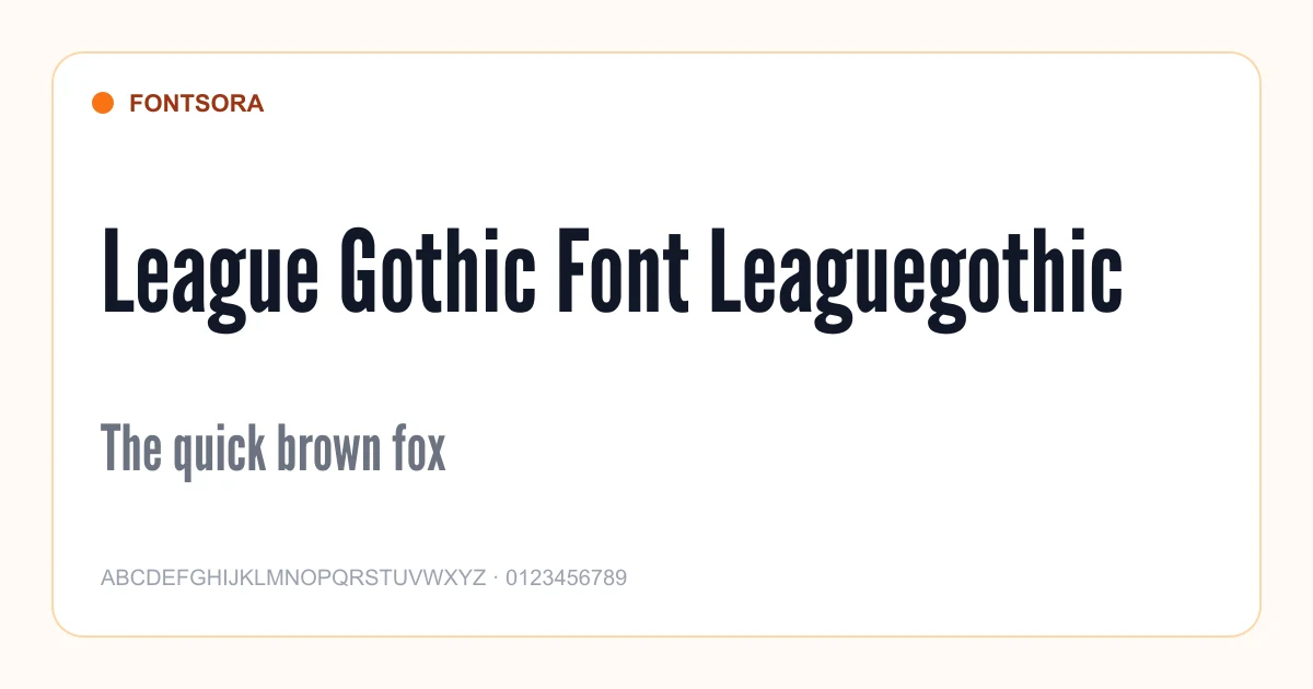 League Gothic Font Leaguegothic font preview
